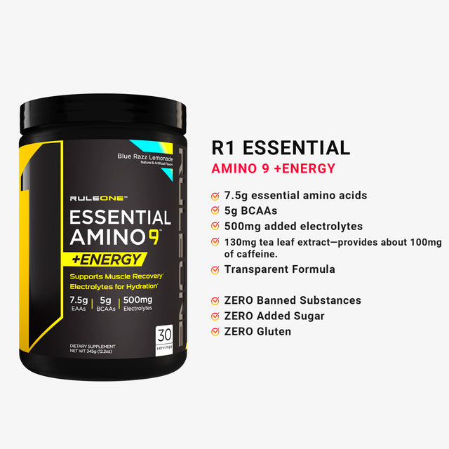 R1-ESSENTIAL-AMINO9_ENERGY-BLUE RAZZ LEMONADE-30-SERVINGS-AT-GYMSUPPLEMENTSUS.COM