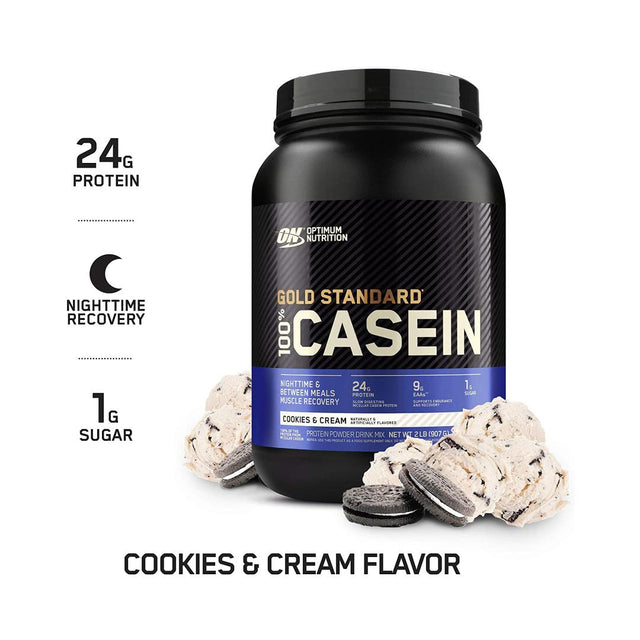 ON GOLD STANDARD 100% CASEIN - COOKIES & CREAM FLAVOR |  GYM SUPPLEMENTS U.S