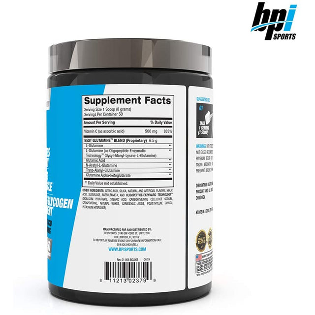 BPI SPORTS BEST GLUTAMINE | PEACH MANGO FLAVOR | GYM SUPPLEMENTS U.S