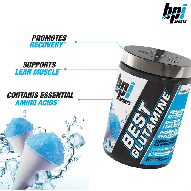 BPI SPORTS BEST GLUTAMINE | SNOW CONE FLAVOR | GYM SUPPLEMENTS U.S