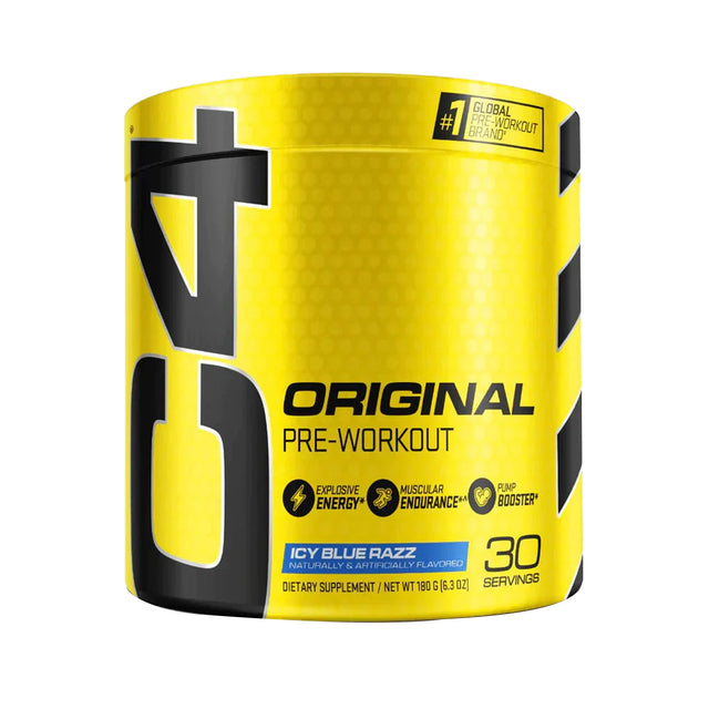 C4 ORIGINAL - 30 SERVINGS | ICY BLUE RAZZ FLAVOR | GYMSUPPLEMENTSUS.COM