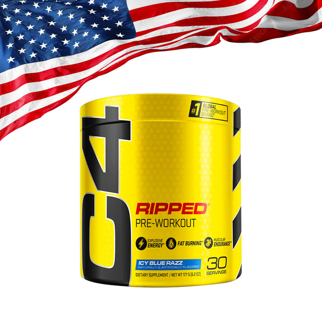 C4 RIPPED | ICY BLUE RAZZ FLAVOR | GYMSUPPLEMENTSUS.COM