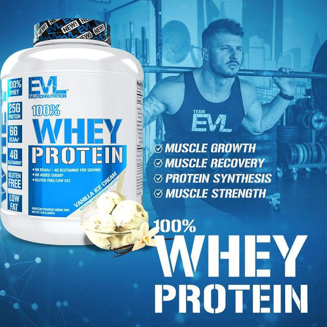 EVL 100% WHEY | 5 LBS | VANILLA ICE CREAM FLAVOR | GYM SUPPLEMENTS U.S 