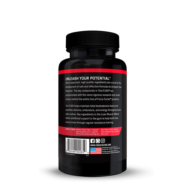 FORCE FACTOR® TEST X180 | 60 CAPSULES | GYM SUPPLEMENTS U.S