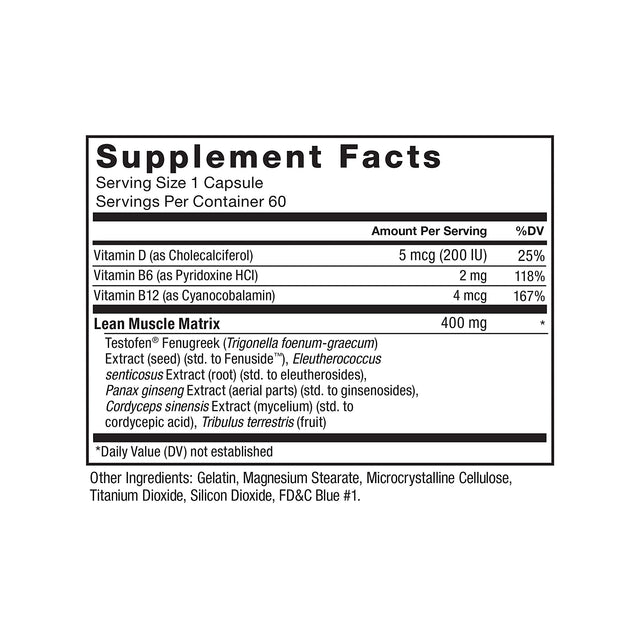 FORCE FACTOR® TEST X180 | 60 CAPSULES | NUTRITION FACTS | GYM SUPPLEMENTS U.S