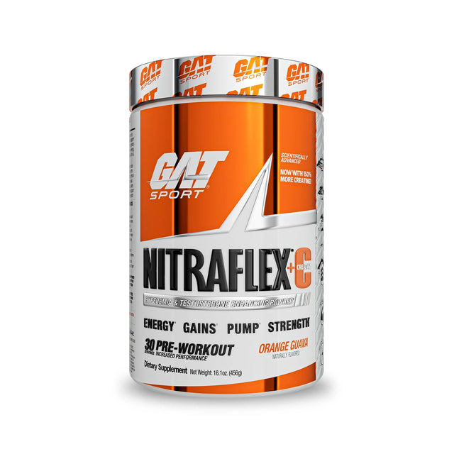 GAT SPORT NITRAFLEX+C | ORANGE GUAVA FLAVOR | GYMSUPPLEMENTSUS.COM