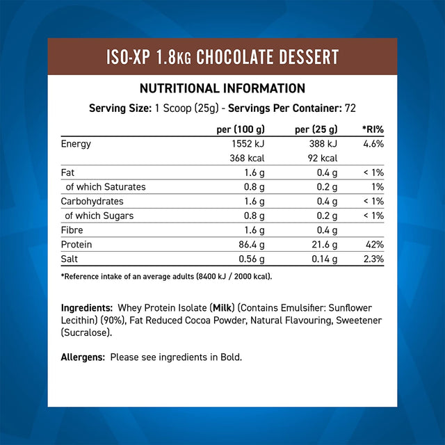 ISO XP - CHOCOLATE DESSERT FLAVOR | GYM SUPPLEMENTS U.S 