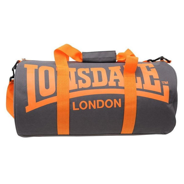 LONSDALE SPORTS BARREL BAG | CHARCOAL ORANGE COLOR | GYM SUPPLEMENTS U.S