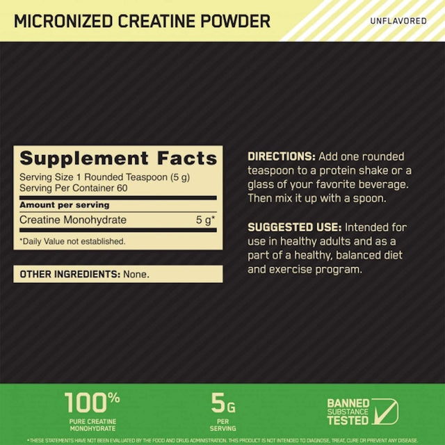 ON MICRONIZED CREATINE POWDER