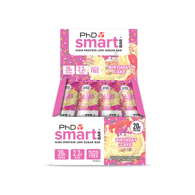 PHD SMART BAR 12 PACK | BIRTHDAY CAKE | GYM SUPPLEMENTS U.S