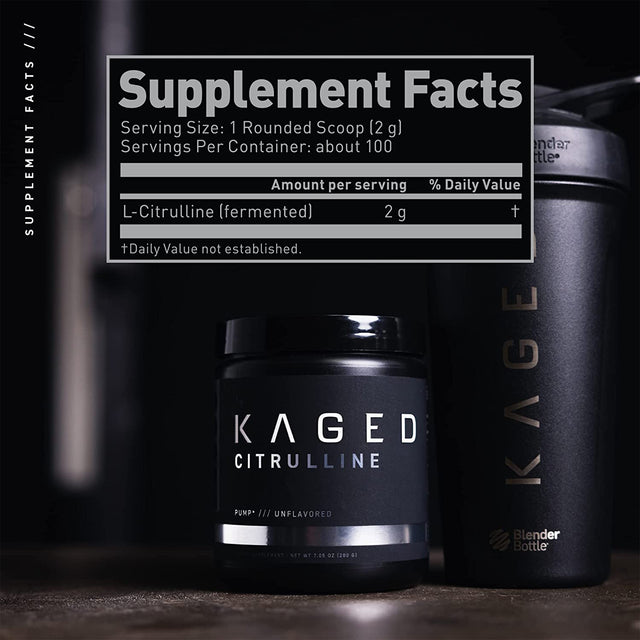 KAGED CITRULLINE - UNFLAVORED | NUTRITION FACTS | GYMSUPPLEMENTSUS.COM